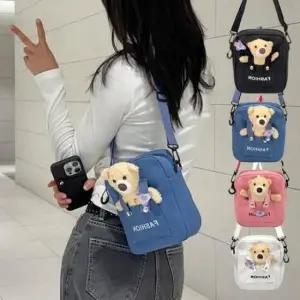 [패션] 4컬러 귀여운 곰돌이 인형 포인트 미니 크로스백