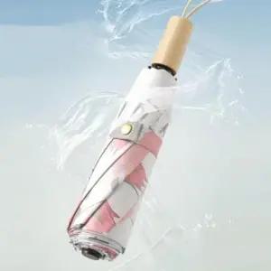 [패션] 우산나라 내구성 양산 로즈 우드 우산 접이식 단 좋은 손잡이