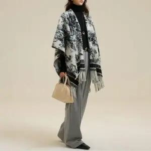 [패션] 우아한 클래식 나염패턴 망토 숄스카프 머플러가디건