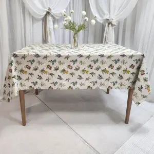린넨식탁보 린넨테이블보 꽃무늬식탁보 플라워 4인