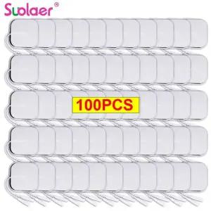 허리마사지기 안마기 5x5cm 4x4cm 근육 자극기 전극 패드 수십 디지털 마사지 기계 부직포 접착 교체