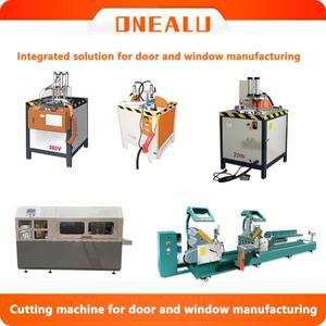다기능 알루미늄 절단기, CNC 45 ° 90 더블 헤드, 창 및 문짝 제조 기계 전체 세트
