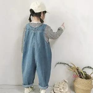 멜빵바지 청 배기 여아 아동 청아동hse092