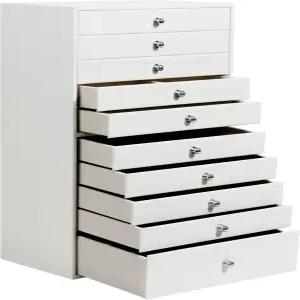 GUKA 대형 주얼리 박스 크고 작은 위한 서랍 10개가 있는 케이스 시계 귀걸이 목걸이 반지 팔찌 생일 결혼