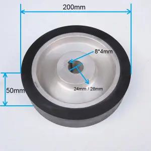 호환  알루미늄 벨트 그라인더 러닝 휠 롤러 드라이빙 휠 8x4mm 키 슬롯 200x50x24 28mm 32mm