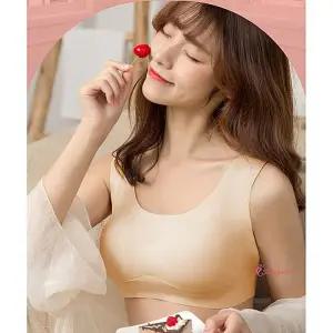 브라 편한 브래지어 노와이어 후크없는 운동 심리스 살색 속옷 분리형패드 무봉제wxy106