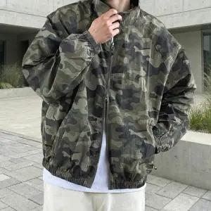 [쿼터]남자 립스탑 카모 오버핏 바람막이 집업 자켓 2color
