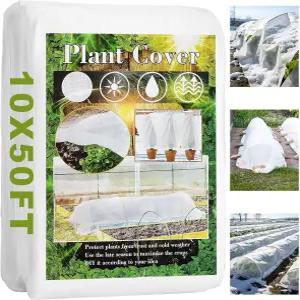 식물 덮개 동결 보호 10X50FT 재사용 가능한 두꺼운 겨울 부유 줄 프로스트 천 담요 그늘 정원 위한 침대