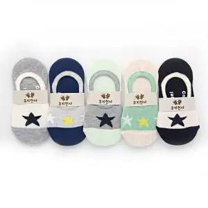 별 HUS182X0 스타 무늬 아동 어린이 여름 패션 덧신 양말 5켤레