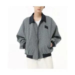 올요아 남자 하프 가을 빈티지 키작남 코트 체크 컬러톤 터틀넥 루즈핏 재킷 꾹3