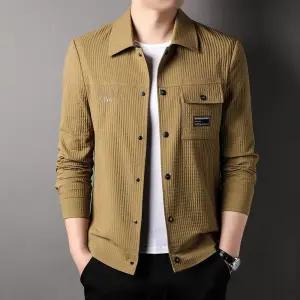 올요아 하프 남사친 캐주얼 키작남 코트 체크 긴팔자켓 싱글 프린트 통학넥 춘추중년 꾹3