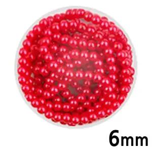 유니아트 JUM091Z6 진주 칼라 구슬 단색 진주 빨강 6mm