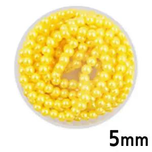 유니아트 PTF571Q1 진주 칼라 구슬 단색 진주 노랑 5mm