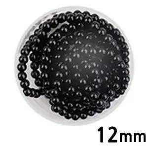 유니아트 YVO629J7 진주 칼라 구슬 단색 진주 검정 12mm