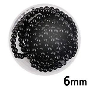 유니아트 ANT163V2 진주 칼라 구슬 단색 진주 검정 6mm