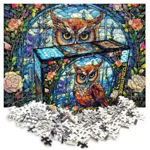 직소퍼즐 TGK425D7 스테인드 글래스 퍼즐 500pcs 창가의 부엉이