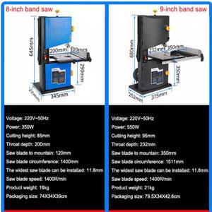 8인치/9인치 밴드쏘 목공용 곡선톱 데스크탑 성형톱 금속톱 절단기 소형 가정용