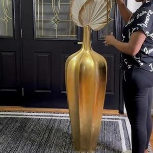 우아한 골드 럭셔리 명예 화병 유리 웨딩 센터용, 인테리어용 대형