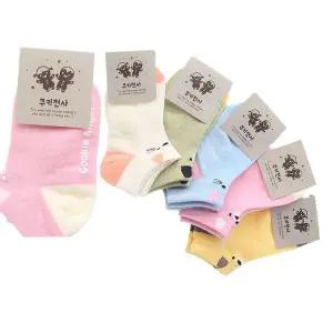국산 FQH020N4 3-4세 유아동 발목 양말 고양이 5켤레 세트