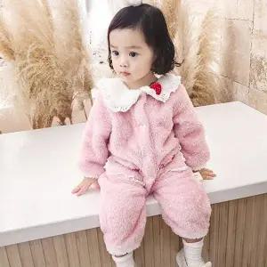 레이스포켓 HKB468M2 딸기카라 보들퍼 아동우주복 304277