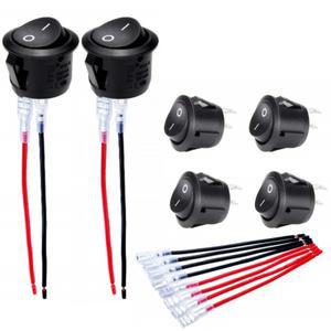 6개 유선 원형 로커 스위치 AC 6A 250V 10A SPST 2핀 2단계 온오프 토글