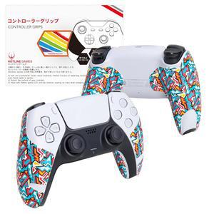 PS5 컨트롤러 그립용 HOTLINEGAMES 그립 테이프 플레이스테이션 5 듀얼센스 스킨(핸들 그립(4PCS), 배텔 파이어)