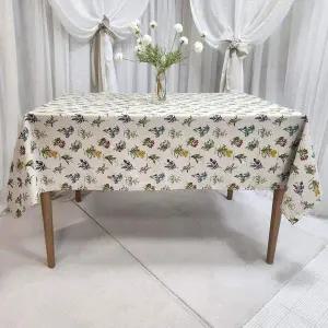 [오너클랜]린넨식탁보 린넨테이블보 꽃무늬식탁보 플라워 4인