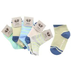 국산 IQI772P3 3-4세 유아동 중목 양말 형광링글 남아 5켤레 세트