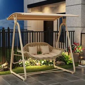 야외 그네 주택 스윙체어 벤치 라탄 철제 흔들 의자 PE