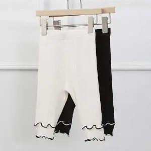 고급스러운 REB602C7 밑단 셔링 디자인 여름 아동 레깅스