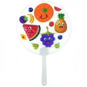 유아미술 GXN407Y2 유치원 투명부채 스티커 붙여만들기-과일