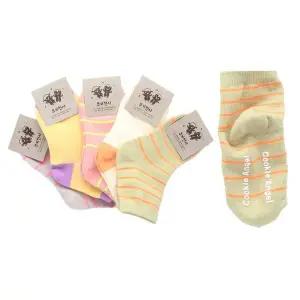 국산 NUI252G3 3-4세 유아동 중목 양말 형광링글 여아 5켤레 세트