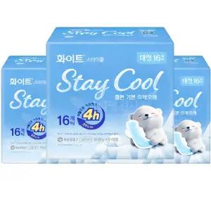 화이트 스테이쿨 대형 16매 X 3팩