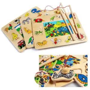 유아 VCL490K8 자석 낚시 놀이 동물 퍼즐 맞추기 교구 장난감