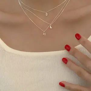 [콩심팥심](925 silver) Mini initial necklace A 01