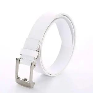 [콩심팥심]이태리 가죽 로고 버클 벨트 화이트 1P 허리띠 선물 혁띠 패션벨트