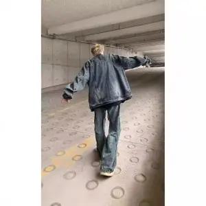 블랙팬서 여친 데님 빈티지 봄가을 상의 커플 점퍼 오버핏 카고 워싱 블루 자켓 자수 OPH3