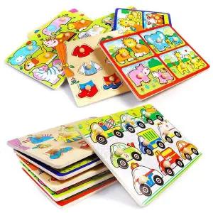 유아 BCD142J1 그림 분할 퍼즐 맞추기 꼭지 손잡이 교구 장난감