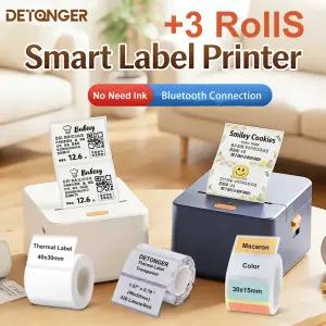 DETONGER P1 미니 휴대용 열전사 라벨 프린터 무선 무잉크 포켓 스티커