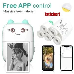 접착 라벨 시트가있는 C9 미니 프린터 무선 블루투스 열전 사 태그 스티커 롤이있는 Termica 메이커