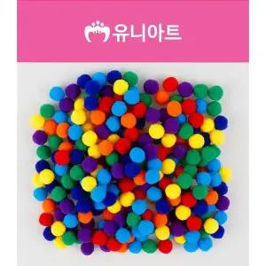 유니아트 NKK887I3 솜사탕 퐁퐁이 15mm 무지개 만들기 미술재료 공예용품