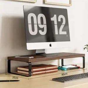 [골드스마일]컴퓨터 모니터받침대 우드 스틸 모니터선반 화이트