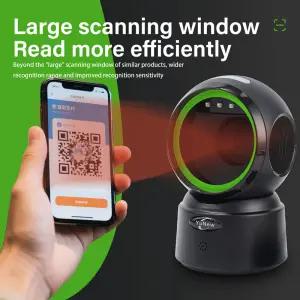 무선 BT V5.20 데스크탑 2D 바코드 스캐너 전방향 자동 1D QR 리더 소매 슈퍼마켓 용 USB