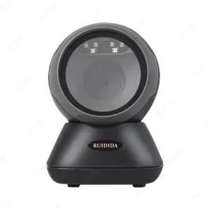 2D 데스크탑 바코드 스캐너 전방향 핸즈프리 유선 USB 대형 리더기 1D QR 화면 스캐닝