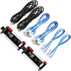 MAME 및 라즈베리 파이 1/2/3 레트로파이 DIY 프로젝트를 위한 이지겟 2인용 제로 지연 일반 게임 컨트롤러