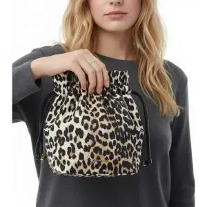 26SS PRINTED BOU BUCKET POUCH IN LEOPARD (B3010069 859) (레오파드 보우 버킷 파우치)