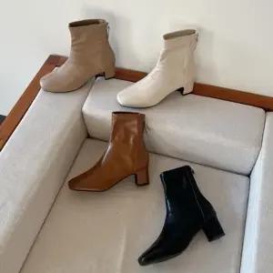 싸이하이부츠 여성 부츠 미들힐 스퀘어토 발목 앵클 숏 5cm