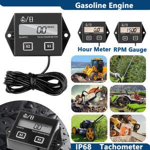 방수 가솔린 엔진 속도 게이지 오토바이 디스플레이 LCD 스트로크 작동 계량기 타치 타코미터 시간