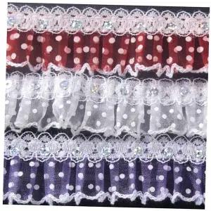 스팡클 THO371L4 땡땡이 레이스 3cm 1M 빨강 1SET 공예 꾸미기