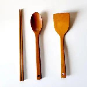 [JED] 내구성 조리도구 주걱 요리도구 뒤집개 세트 옻칠 숟가락 3종 주방 우드 포함